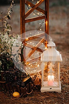 Wedding decor with natural elements
