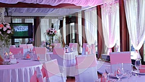 Wedding decor in the restaurant