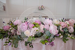 Wedding decor table setting and flowers