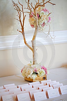 Wedding decor table setting and flowers