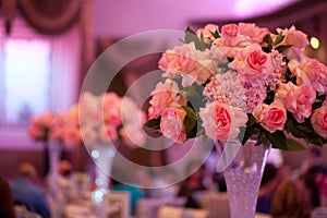 Wedding decor table setting and flowers