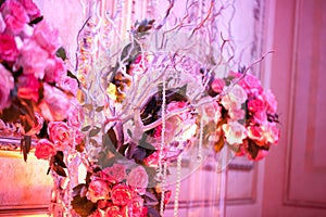 Wedding decor table setting and flowers