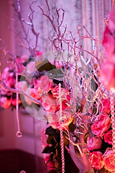 Wedding decor table setting and flowers