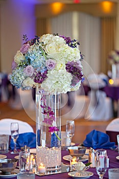 Wedding decor table setting and flowers