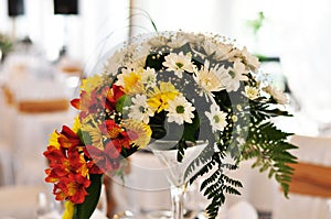 Wedding decor table setting and flowers