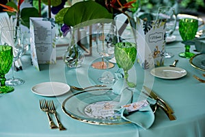 Wedding decor table setting and flowers. Wedding Flower Arrangement Table Setting Series