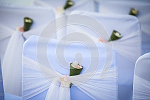 Wedding decorated detail on beach