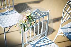 Wedding  decorated detail  on beach