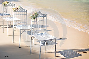 Wedding  decorated detail  on beach