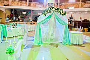 Wedding decoration with arch and table
