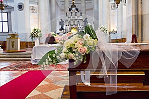 Wedding decoration in catholic church