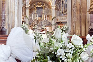 Wedding decoration in a church