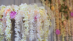Wedding decoration, decoration of the wedding ceremony, wedding decorations made from real flowers. wedding flower