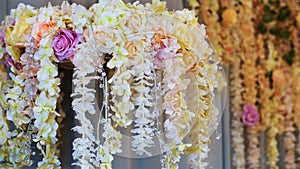 wedding decoration, decoration of the wedding ceremony, wedding decorations made from real flowers. wedding flower