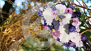 wedding decoration, decoration of the wedding ceremony, wedding decorations made from real flowers. wedding flower