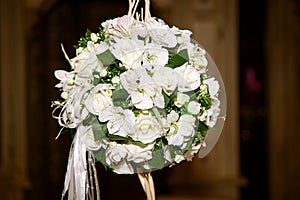 Wedding decoration. Festive bouquet of the bride