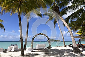 Wedding decoration at Praslin island, Seychelles