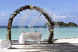 Wedding decoration at Praslin island, Seychelles