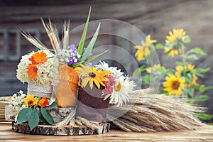 Wedding decoration in rustic style.