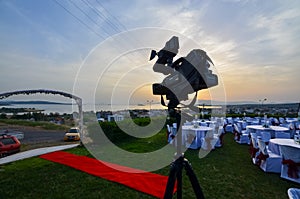Wedding decoration table chairs beautiful view outdoor