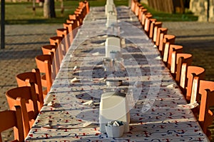 Wedding decoration table chairs beautiful view outdoor
