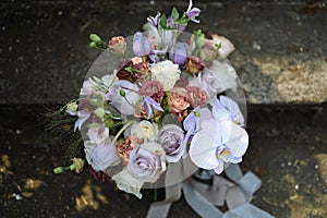Wedding Decoration White and purple Flower, Fairytales with Nightsky stars outdoors