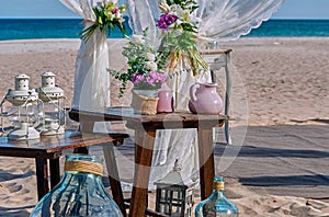 Wedding decorations on the beach