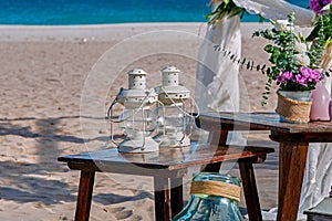 Wedding decorations on the beach