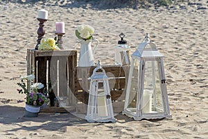 Wedding decorations on the beach