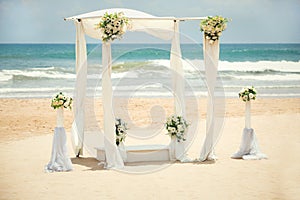 Wedding decorations on the beach