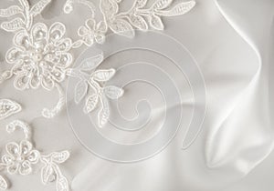 Wedding decorations, lace, silk, satin