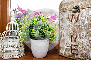 Wedding decorations for table in rustic style