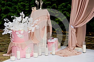 Wedding decorations. Background for postcard.