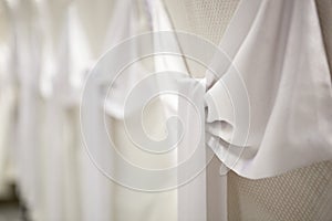 Wedding decorations - white satin bows