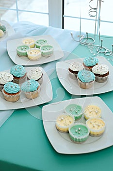 Wedding dessert table with cupcakes