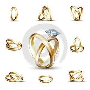 Wedding diamond ring vector illustration