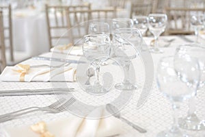 Wedding dinner table set