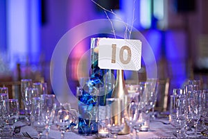 Wedding dinner table ten