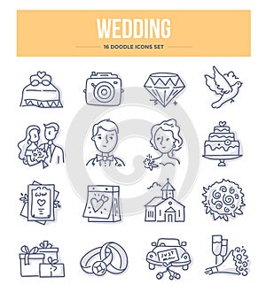Wedding Doodle Icons photo