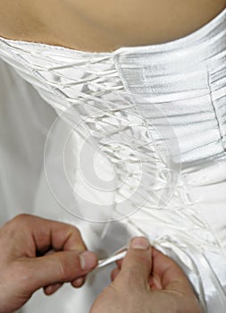 Wedding dress corset photo