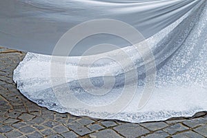 Wedding dress detail close up