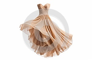 Wedding dress isolated on white background. Clipping path included