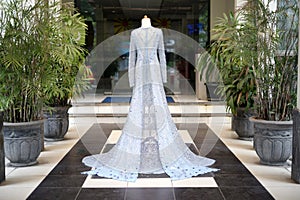 wedding dress on mannequin