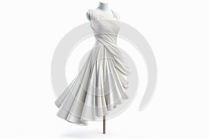 Wedding dress on a mannequin isolated on white background