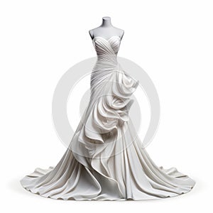 3d Female Wedding Dress Mannequin On White Background