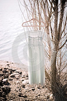 wedding dress outdoor portrait