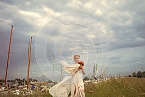 Wedding Dress. Sensory bride in yacht club