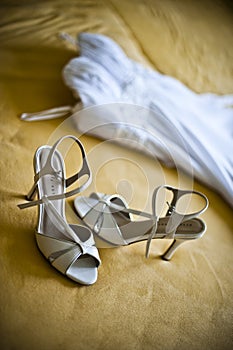 Wedding dress with shoes