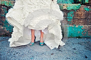 Wedding Dress in urban place