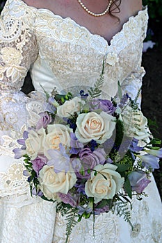 Wedding dress and wedding Bouquet